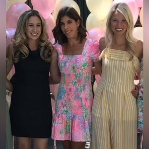 Lilly Pulitzer smocked floral dress with puffy sleeeve